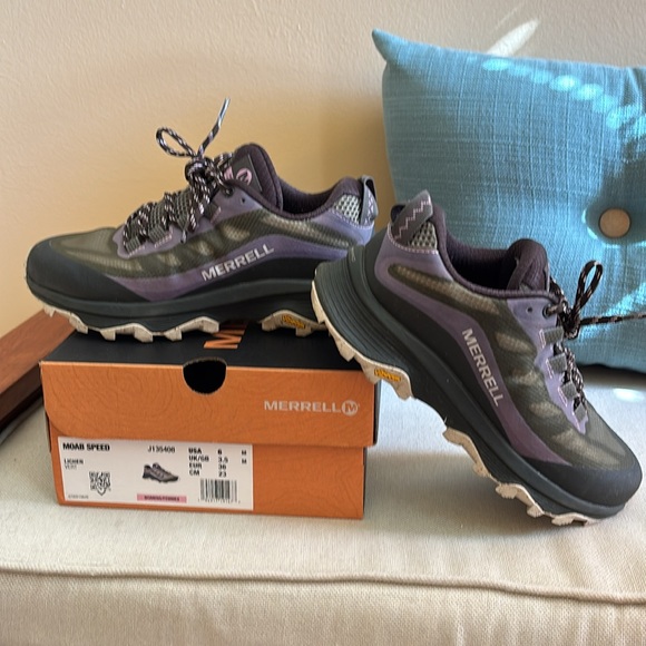 Like New! Merrell Moab Speed, Size 6, color Lichen. Worn Once!. In original box. - Picture 2 of 16